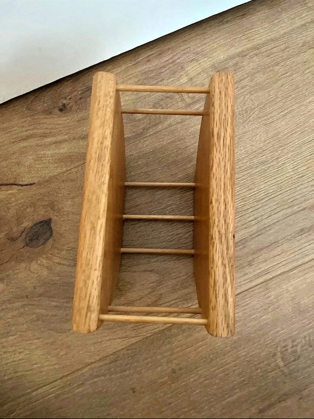 Wooden Napkin Holder Brown Solid Oak Cottage Home Decor Vintage